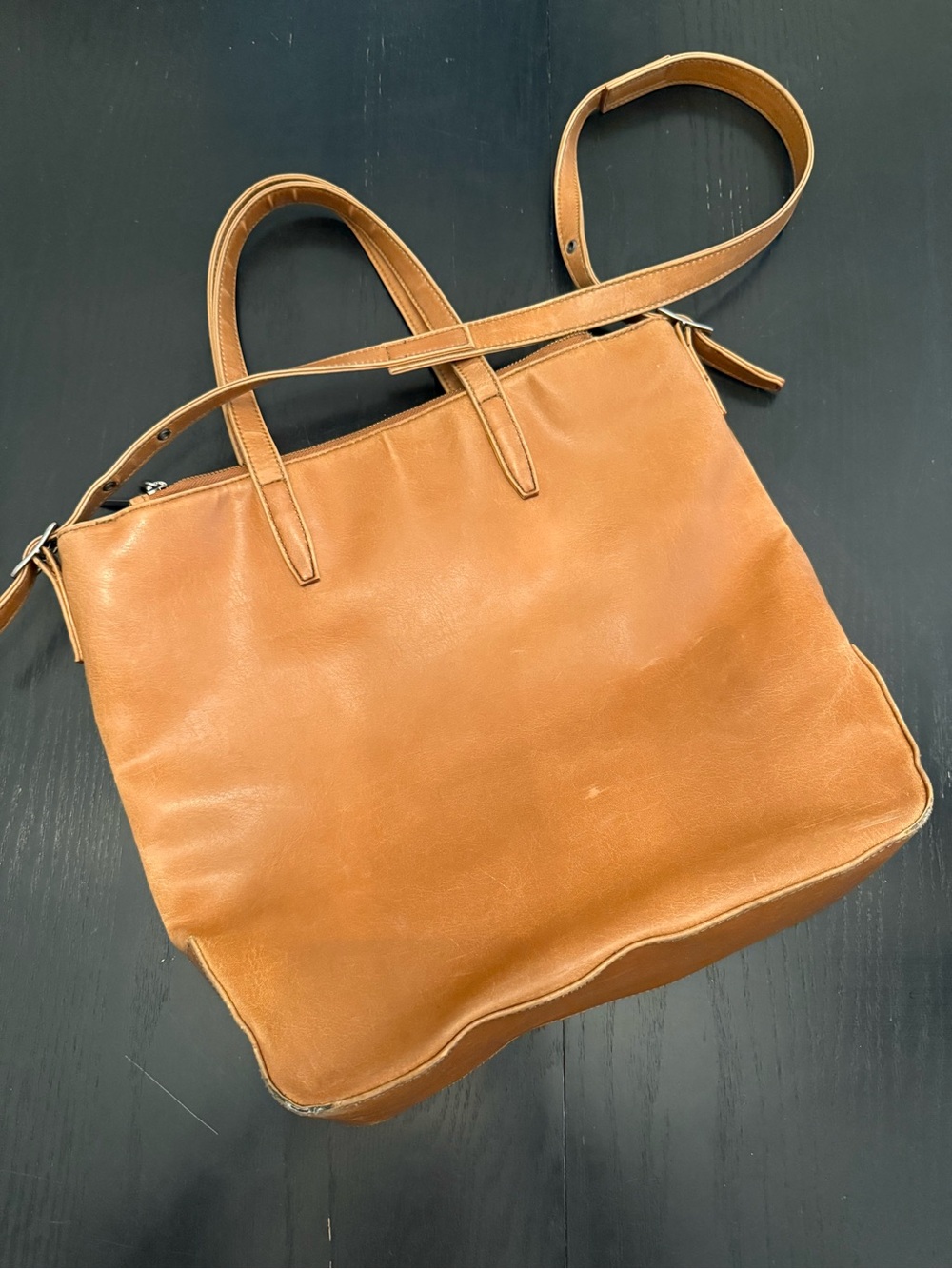 Matt & Nat Cognac Vegan Leather Tote with Removable Strap